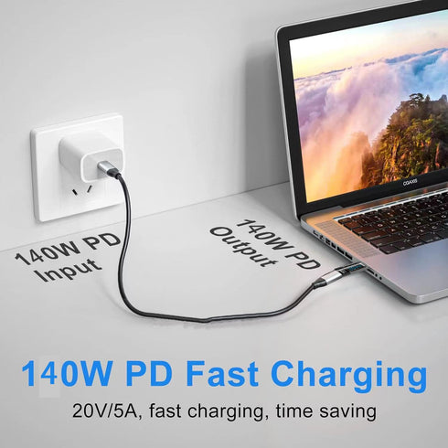 USB C Adapter, 140W Type C Female to USB C Male Extension Adapter USB-C Power Meter Tester with Digital LED Display for iPhone 15/Plus/Pro/Pro max...