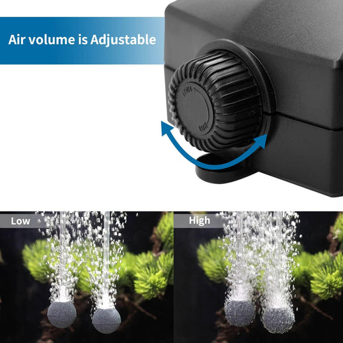 Aquarium Air Pump,Marpros Air Pump for Fish Tank 2 Outlet,Adjustable air bubbler for Fish Tank,Super Quiet Oxygen Pump for Aaquarium 20 to 40 Gall...