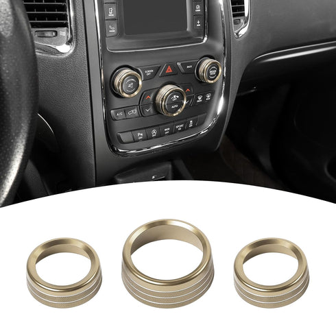 AC Volume Switch Knob Trim Ring Compatible with Dodge Charger 2011+/Challenger 2015+/RAM 2012-2017/Durango 2016-2022/Chrysler 300C 2011+, Aluminum...