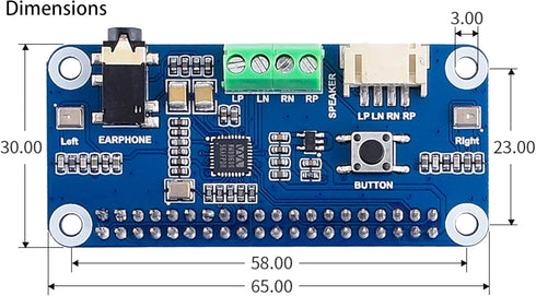 WM8960 Audio HAT Module for Raspberry Pi 4B/3B+/3B/2B/B+/A+/Zero/Zero W/Pi Zero WH,WM8960 Hi-Fi Sound Card HAT Stereo CODEC, Play/Record...