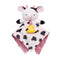 Baby Starters Plush13 in. Snuggle Buddy Blanket with Crinkle, Rattle and Satin, Farm Cow, Black and White with Red Gingham...