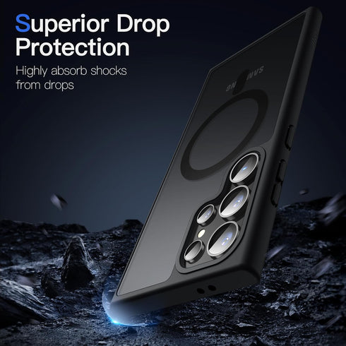 JETech Magnetic Case for Samsung Galaxy S24 Ultra 5G, Compatible with MagSafe, Translucent Matte Back Shockproof Phone Cover (Black)......