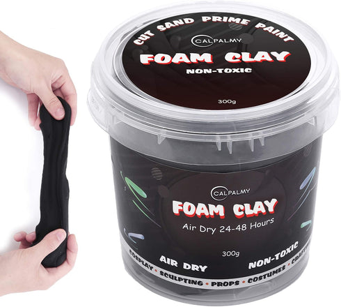 Moldable Cosplay Foam Clay (Black) – High Density and Hiqh Quality for Intricate Designs | Air Dries to Perfection for Cutting with a Knife or Rot...