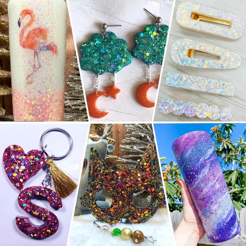 Holographic Chunky Glitter, 5.64oz/160g Craft Glitter Powder Mixed Chunky Flakes, Iridescent Sequins for Nail Art, Hair, Body, Epoxy Resin, Tumble...