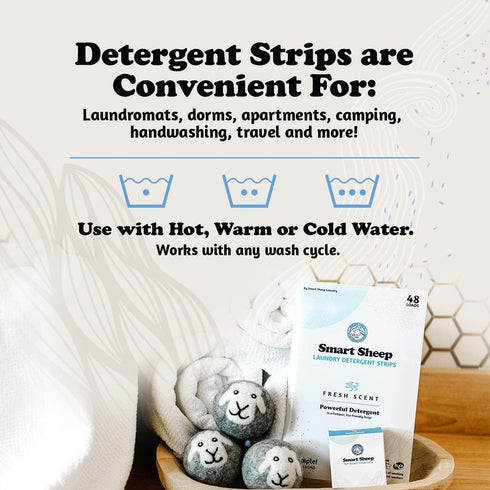 Smart Sheep - Laundry Strips - 48 Loads - Laundry Detergent Strips - Detergent Strips for Sensitive Skin - Convenient Eco Friendly & Plastic Free ...