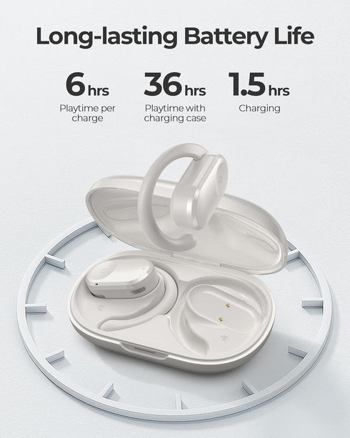 Open Ear Headphones, Bluetooth 5.3 Wireless Earbuds with Earhooks, 120° Rotation Angle Adjustment, 36 Hours Playtime, 1.5 Hours Fast Charging, Swe...