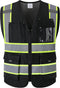 High Visibility Safety Vest for Men Women with 9 Pockets and Zipper Front Reflective Mesh Safety Work Vest Hi Vis Construction Vest Meets ANSI/ISE...
