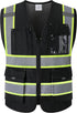 High Visibility Safety Vest for Men Women with 9 Pockets and Zipper Front Reflective Mesh Safety Work Vest Hi Vis Construction Vest Meets ANSI/ISE...