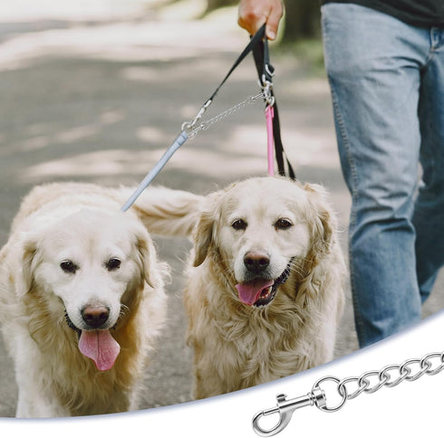 2 PCS Dog Collar Safety Clip Collar Connector Prong Collar Safety Clip Dog Harness Metal Double Ended Backup Dog Collar Clip for Dog Harness Chain...