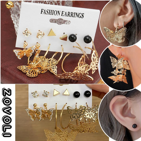 Gold Jewelry Sets for Women, Vintage Baroque Style Ladies Necklace/Rings/Bracelet and Earrings Jewelry Set, Fashion Indie Jewerly Pack Personality...