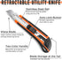 3-Pack Box Cutter Utility Knife, Box Cutter Retractable Ultra Sharp Blade and Anti-Slip Rubber Handle, Box Cutter Knife Exacto Knife for Cutting L...