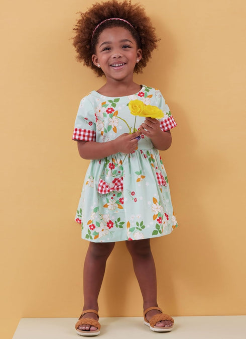 Butterick Toddlers' Dresses and Rompers Sewing Pattern Packet, Design Code B6987, Sizes 1/2-1-2-3-4, Multicolor...