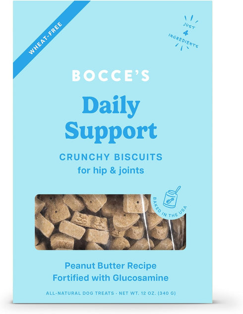 Bocce's Bakery Hip Daily Support Treats for Dogs, Wheat-Free Dog Treats, Made with Real Ingredients, Baked in The USA, Supports Joint Health, All-...