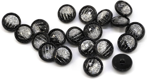 20 pcs Beveled Cut Glass Shiny Silver Sewing Shank Buttons for Coats -25mm -1"...