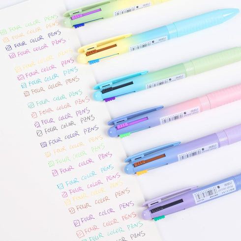 COLNK 4 Colors Ballpoint Pens in 1,Multicolor Ballpoint Pen Assorted Ink Colors,4-in-1 Colored Pens 0.7 Ballpoint for Journaling and Organizing,6 ...