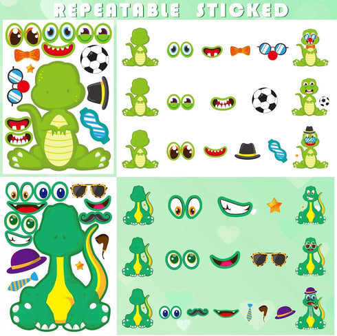 27 Pieces Make Your Own Dinosaur Stickers Make A Face Stickers for Kids Toddlers with Dinosaur System DIY Craft Stickers Kids Party Favor Supplies...