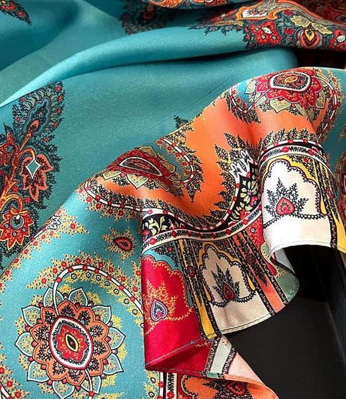 100% Pure Mulberry Silk Scarfs 27"x27" Square Scarf Women Neckerchief Headscarf hair scarf bandana Gift Packed...