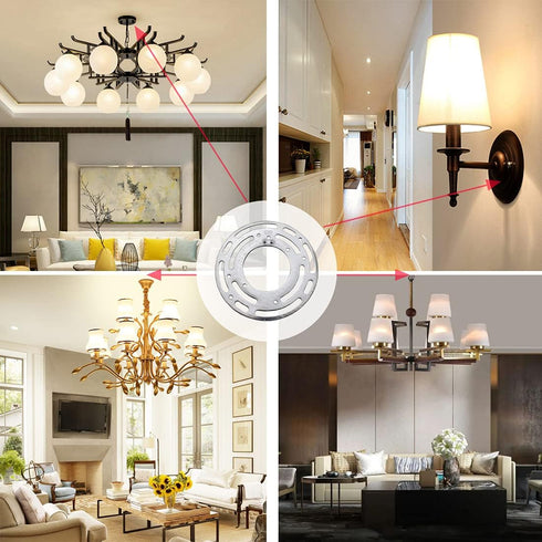 4 Pack Universal Light Crossbar Kit Ceiling Light Fixture Mounting Bracket with Ground Screw and Acorn Cap Nut for Wall Light Mounting, Close to C...