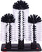 Water Bottle Cleaning Brush Glass Cup Washer with Suction Base 3 Head Bristle Brush for Beer Cup, Long Leg Cup, Red Wine Glass and More Bar Kitche...