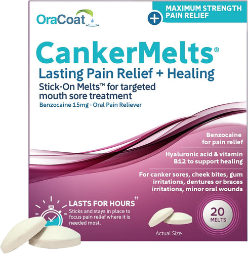 Oracoat® CankerMelts® Stick-On Melts™ Mouth Sore Treatment, 20 Count...