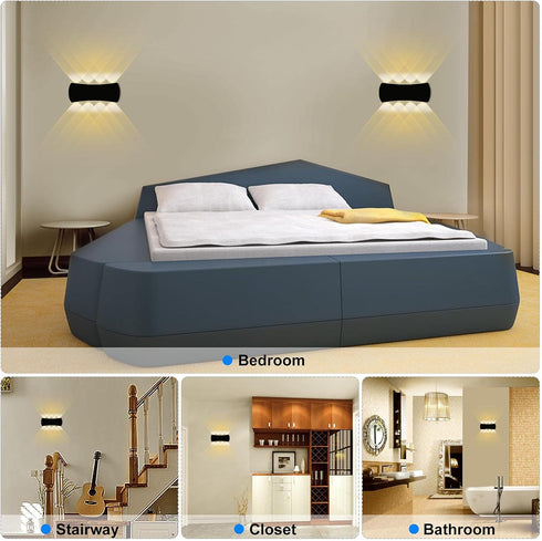 Kawell 8W Modern Wall Sconces LED Wall Light Up Down Indoor Outdoor Aluminum Wall Lamp LED Waterproof IP65 for Bedroom Living Room Bathroom Stairs...