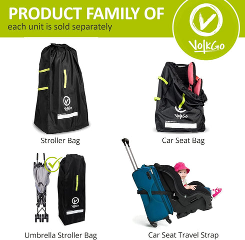 V VOLKGO Stroller Bag for Airplane, Large Cover for Airtravel, Jogger & Umbrella Stroller Cover for Travel - Fits Most Sizes, Gate Check Bag, Heav...