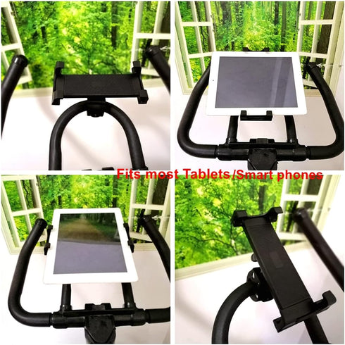 Tablet Mount Holder for Music Microphone Mic Stand,Exercise Spin Bike,Treadmill,Stationary Bicycle,Elliptical,Stroller,Golf Cart,Boat,Wheelchair, ...