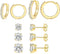MDFUN 18K Yellow Gold Plated Hoops Huggie Stud Earrings Set Cubic Zirconia Earrings for Women Pack of 5 Pairs...