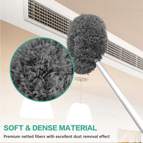 Washable Ceiling Fan Cleaner from 13 to 50 Inch Microfiber Duster with Telescoping Extension Pole, Fit for Cleaning High Ceiling Fan, Furniture, B...