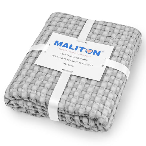 Maliton Waffle Baby Blanket for Boys Girls, Breathable Soft Cotton Baby Blankets, Neutral Baby Nursery Swaddle Blankets, Lightweight Throw Blanket...