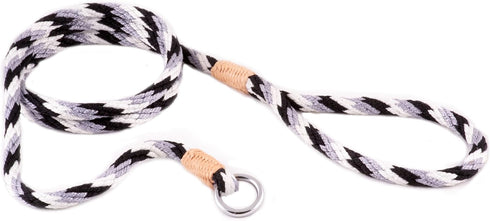 Alvalley Nylon Slip Leashes with Braided Leather - Adjustable Pet Lead for Dogs - Soft, Smooth Leash for Training & Walking - Durable, Strong Rope...