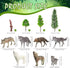 Sratte 26 Pcs Woodland Wolf Figurines Toys Model Trees Kit with Wolf Figurine Wolf Toy Playset Diorama Project Kit Cake Toppers for Kids Toddlers ...