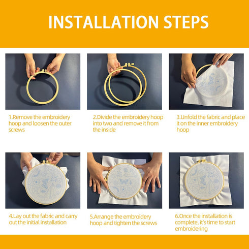 Generic 4 Sets Embroidery Kit for Beginners Adults Cross Stitch Starter Kits DIY Embroidery Kits with Patterns and Instructions Hoops Needles Thre...
