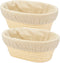 2 PCS 8 inch Oval Long Banneton Brotform Bread Dough Proofing Rising Rattan Basket & Liner for Professional & Home Bakers...