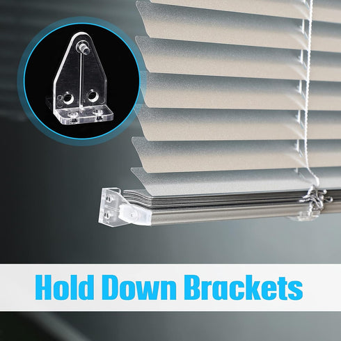 12 Pieces 1 Inch Hold Down Brackets Clear Plastic Hooks Blind Holder Replacements for 1 Inch Mini Horizontal Blinds Shades Windows Doors...