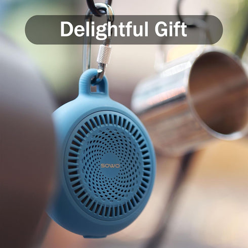 Bluetooth Shower Speaker Waterproof - Small Portable Speaker Wireless with Louder Volume and Powerful Bass - Colorful Lights and 10H Playtime - Li...