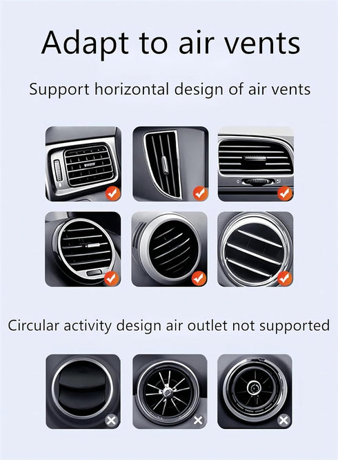Car Phone Holder - Sleek and Compact Gravity Phone Mount for Vent, Cartoon Mini Phone Stand for Automobile - Gray, Invisible Phone Holder, Designe...