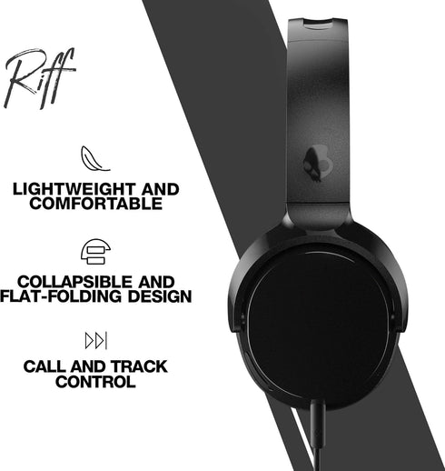 Skullcandy Riff On-Ear Wired Headphones, Microphone, Works with Bluetooth Devices and Computers - Black...