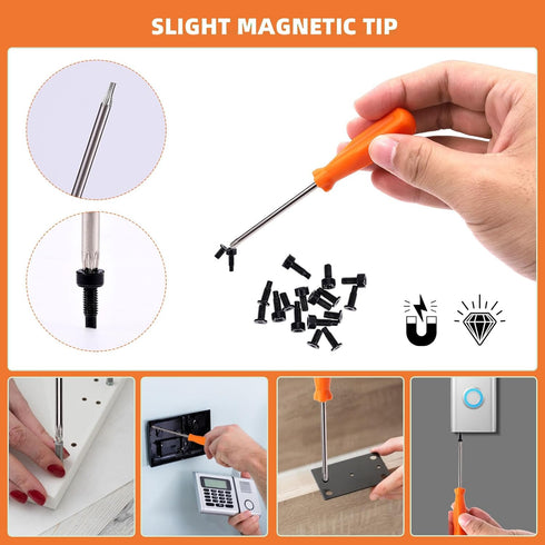 Doorbell Screwdriver Set,2Pcs Torx T6 T5 Double-ended Screwdriver Bit Replacement with 16Pcs T6 T15 Doorbell Screws for All Video Doorbell 1,2 and...