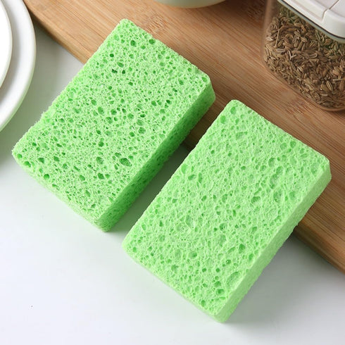 10 Pack Premium Natural Wood Pulp Cotton Wash Dishes Cleaning Sponge Wipe Fast Scrub Dishes Kitchenware Pot Ceramic Bowl Plates Stainless Steel Cl...