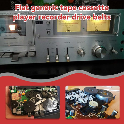Recorder Rubber Belts - Cassette Recorder Repair Maintenance Mix Flat Cassette Tape Machine Rubber Belts 40-135MM (50PCS) (Width 3MM)...