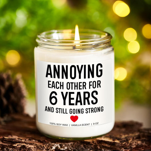 6 Years Candle, Iron Anniversary, Gifts for Him, Her, 6 Year Anniversary, Gifts for Men, Wife, Husband, Women, 6th Wedding Anniversary, Gifts for ...