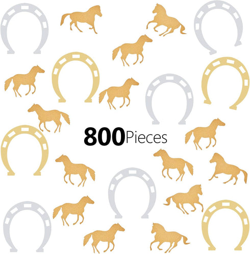 800 Pieces Horseshoe Confetti Decorations Horse Party Accessories Animal Glitter Confetti for Birthday,Derby Day Party Supplies...