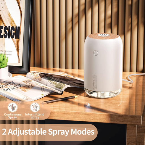 SmartDevil Portable Mini Humidifier, 500ml Small Desk Humidifier, USB Personal Desktop Humidifier for Bedroom, Office, Travel, Plants, Auto Shut-O...