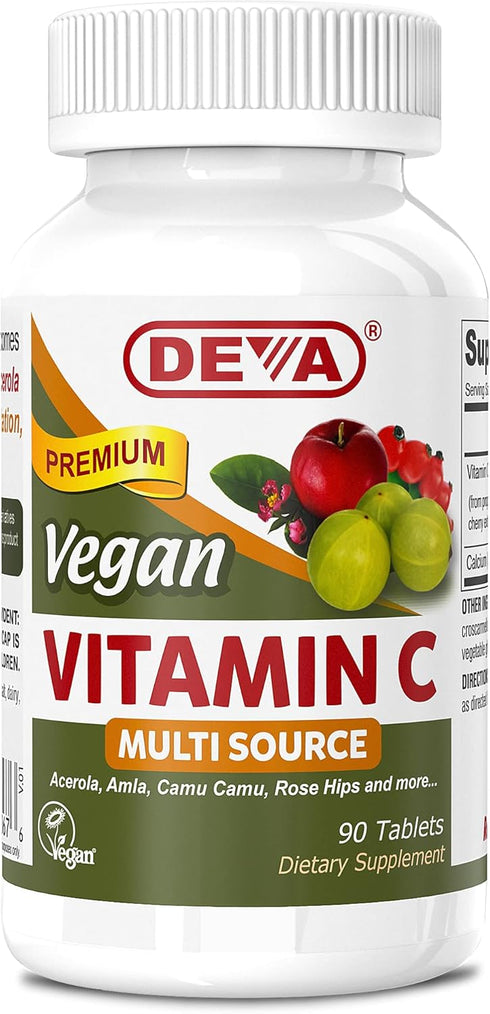 DEVA Vegan Vitamins - Vegan Food Based Premium Vitamin C - Multisource - Non-GMO - 90 Tablets...