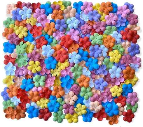 200 Pcs Handmade Mulberry Paper Stephania Venosa Flowers Petals 15x15 mm Scrapbooking Wedding DIY Craft Supplies Card (Mixed 10 Colors)...