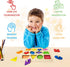 Wooden Shape Peg Puzzles, Montessori Educational Toy Baby Puzzle, 12 Geometric Shape Puzzle with Board Knob, Preschool Wooden Puzzles for Toddlers...