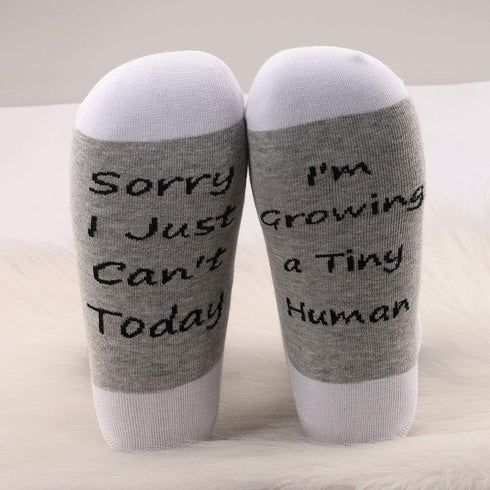 JXGZSO Pregnancy Gift New Mom Gifts Sorry I Just Can't Today I'm Growing a Tiny Human Mom Sock Pregnant Mom Gift?sorry new mom socks...