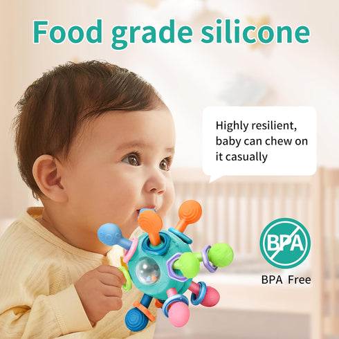 Baby Montessori Teething Toys for 0-6 6-12 Months BPA Free Sensory Toys for Babies 0 3 6 9 12 18 Months Newborn Infant Learning Developmental Chew...