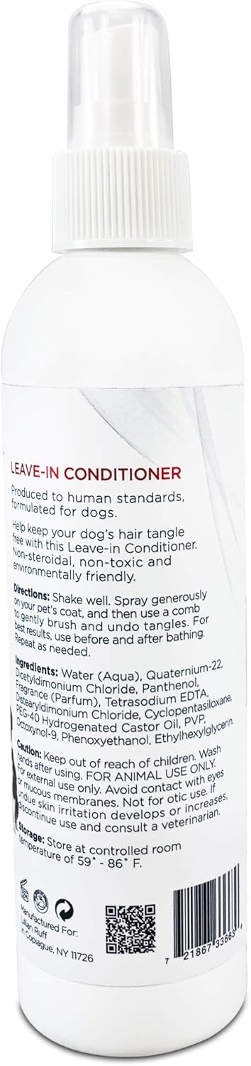 Lillian Ruff Leave-in Dog Conditioner & Detangler Spray - pH Balanced After-Bath No Rinse Dog Conditioning Spray - Silky Shine Spray for Dry Skin,...